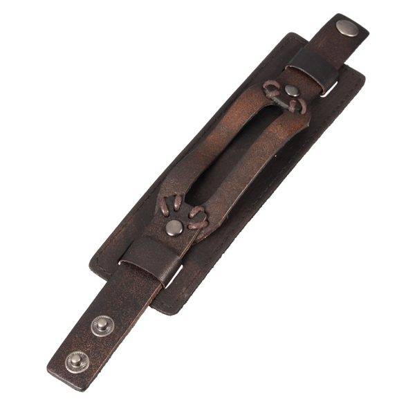 Double Wide Leather Bracelet