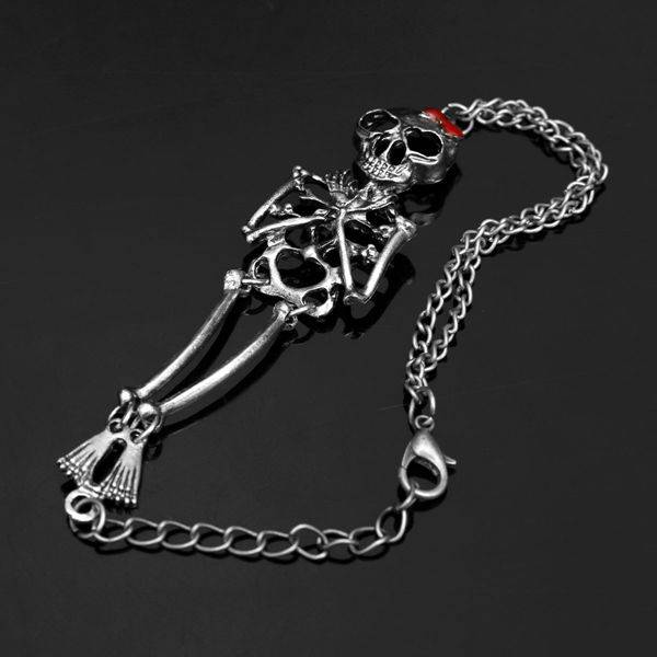 Vintage Bow Skull Alloy Bracelet