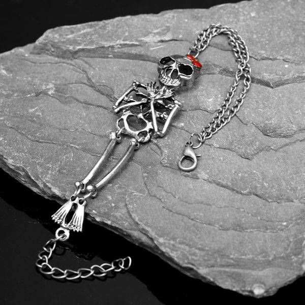 Vintage Bow Skull Alloy Bracelet
