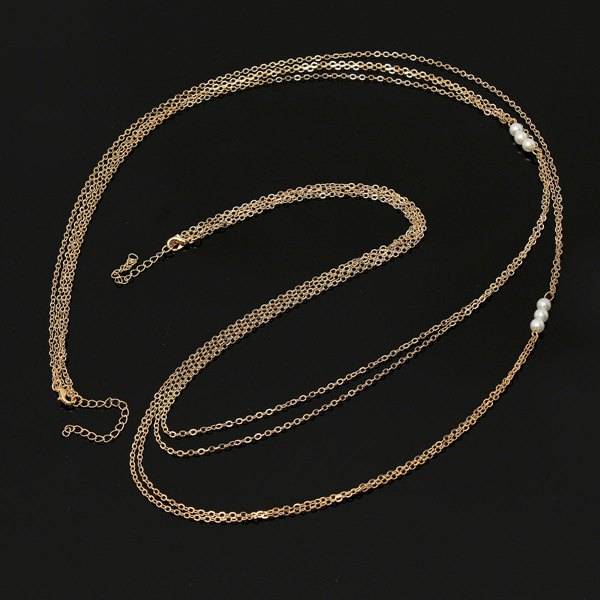 Double Layers Pearl Body Chain