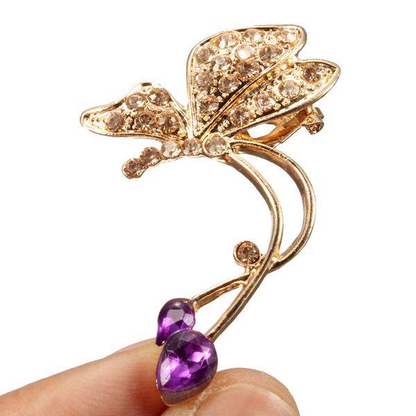 Crystal Butterfly Ear Clip Earring