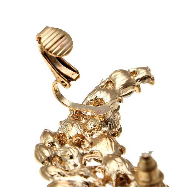 Rhinestone Leaf Ear Cuff