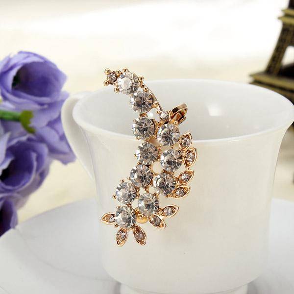 Vintage Rhinestone Leaf Earring