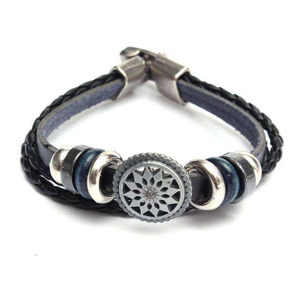 Vintage Engraved Leather Bracelet