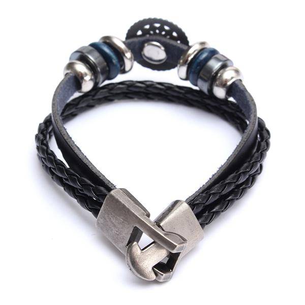 Vintage Engraved Leather Bracelet