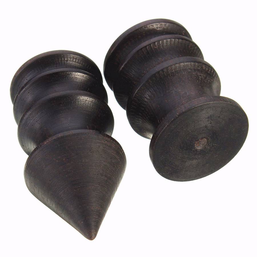 Pointed/Round Ebony Cocobolo Leather Burnisher