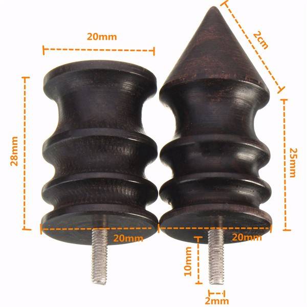 Pointed/Round Ebony Cocobolo Leather Burnisher