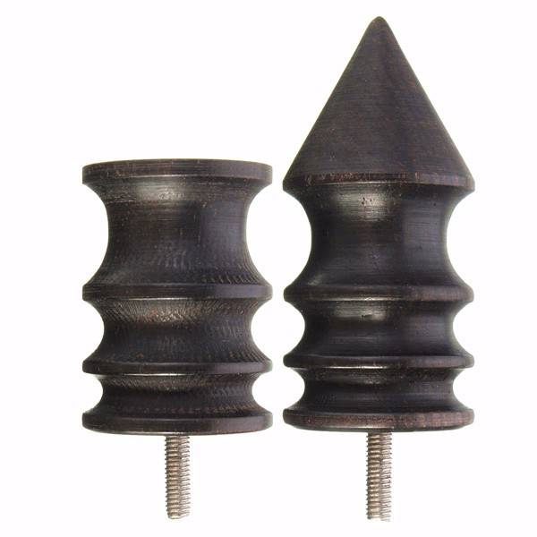 Pointed/Round Ebony Cocobolo Leather Burnisher