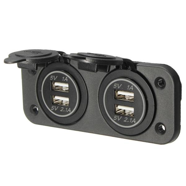 Car Vehicle Charger 4 USB Port Power Sockets Waterproof 5V 1A 2.1A