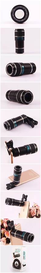 12X Universal Telephoto Lens Mobile Phone Optical Zoom Telescope Camera For iPhone Sumsung