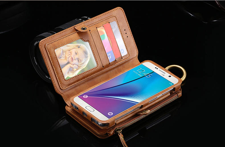 Floveme Universal Retro PU Separable Wallet Case Cover For Samsung Galaxy Note 5/S6 Edge Plus