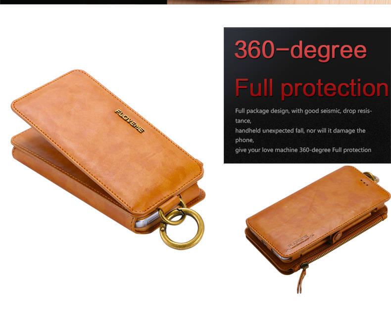 Floveme Universal Retro PU Separable Wallet Case Cover For Samsung Galaxy Note 5/S6 Edge Plus