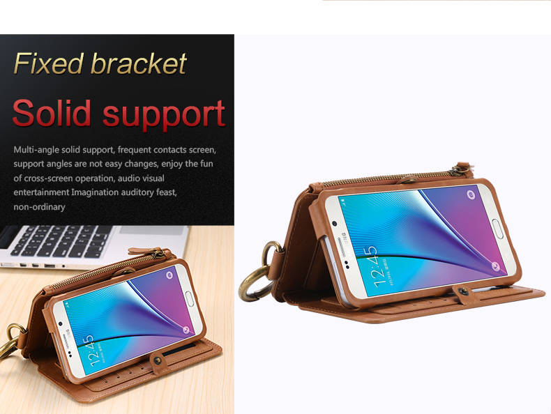 Floveme Universal Retro PU Separable Wallet Case Cover For Samsung Galaxy Note 5/S6 Edge Plus