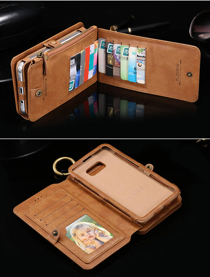 Floveme Universal Retro PU Separable Wallet Case Cover For Samsung Galaxy Note 5/S6 Edge Plus