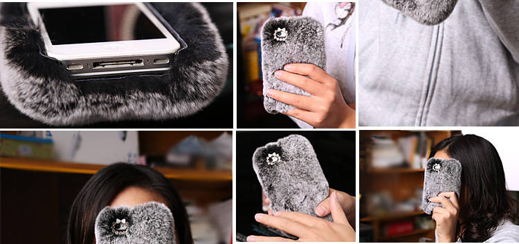 Silky Rabbit Hair Diamond Case Cover For Samsung Galaxy S7 Edge