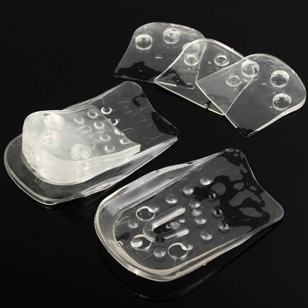 1 Pair 5-Layer Unisex Silicone Gel Shoe Pads Cushion Inserts Heel Foot Insoles