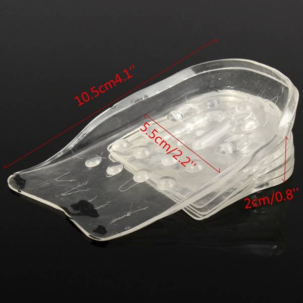 1 Pair 5-Layer Unisex Silicone Gel Shoe Pads Cushion Inserts Heel Foot Insoles