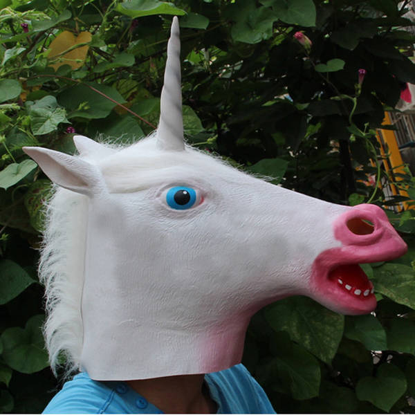 Unicorn Latex Head Mask