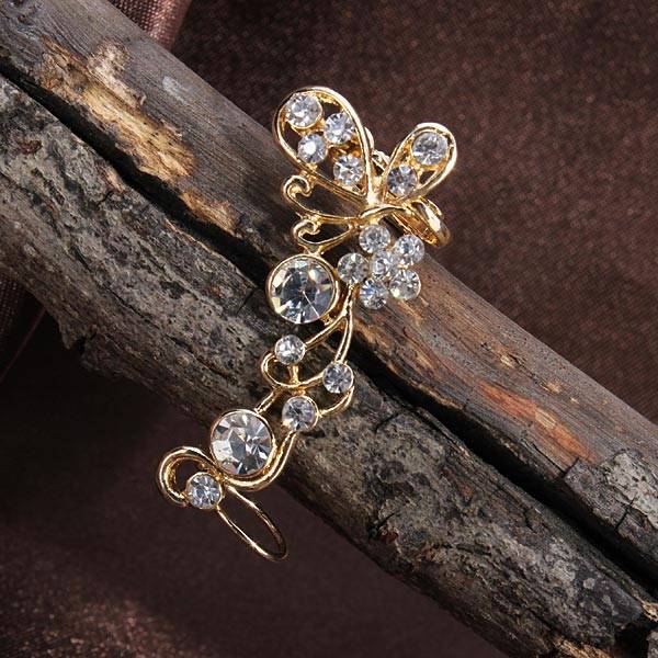 Rhinestone Butterfly Ear Clip