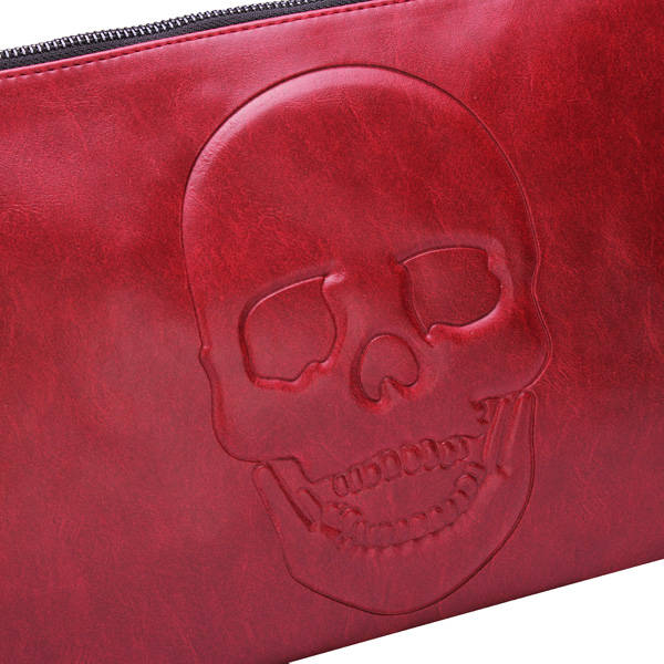 Fashion PU Leather Envelope Skull Printing Clutches Bag