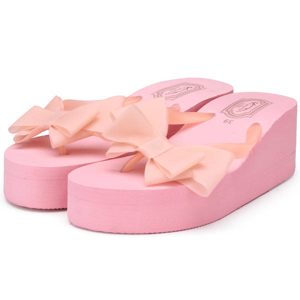 Thick Bottom Bowknot Flip-Flops