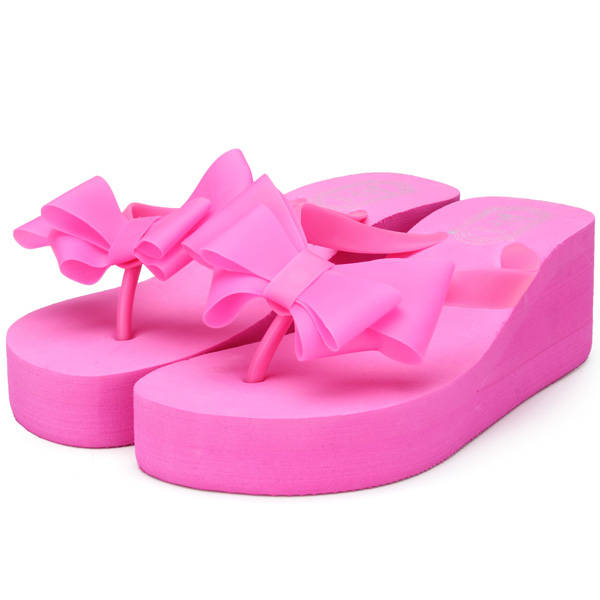 Thick Bottom Bowknot Flip-Flops