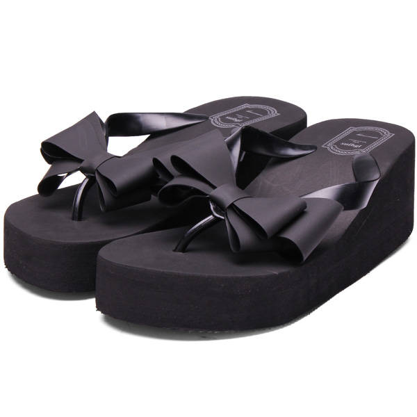 Thick Bottom Bowknot Flip-Flops
