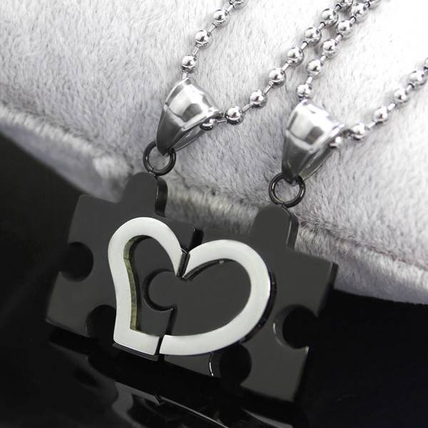 Heart Puzzle Pendant Necklaces