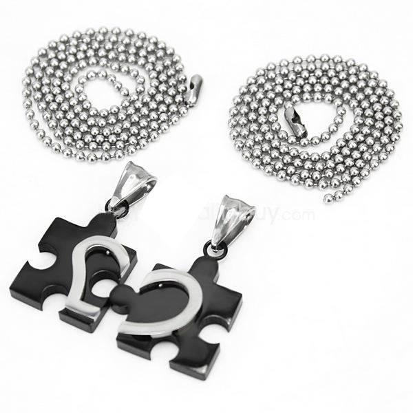 Heart Puzzle Pendant Necklaces