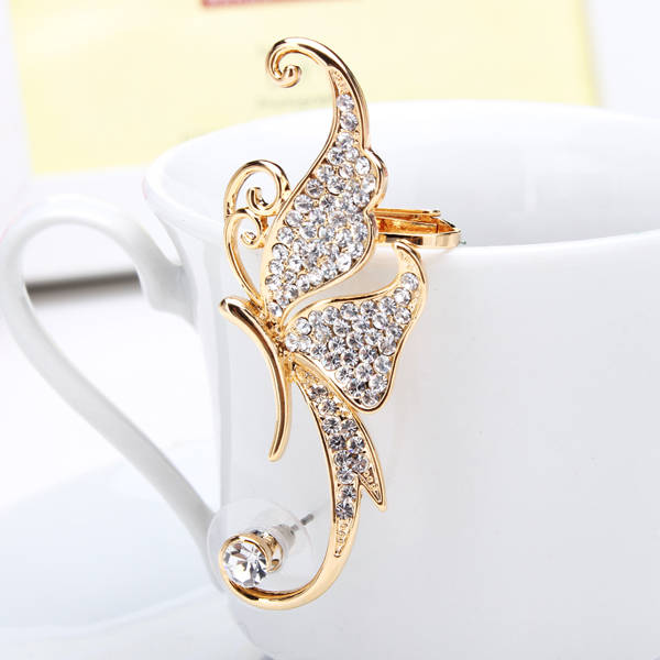 Rhinestone Butterfly Ear Clip