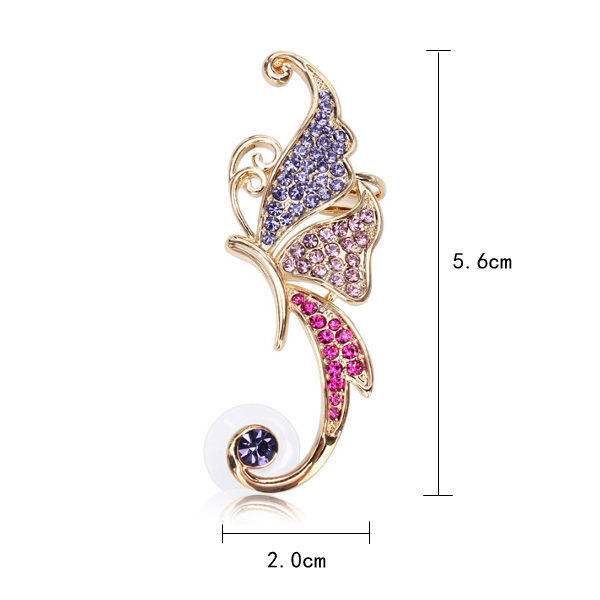 Crystal Butterfly Ear Cuff