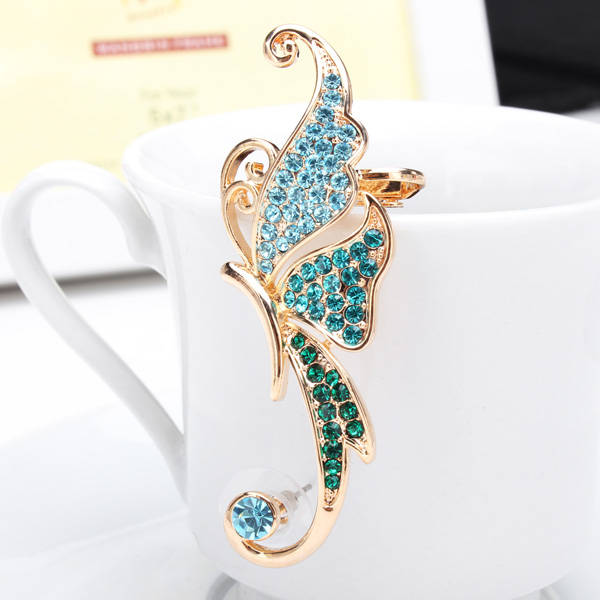 Rhinestone Butterfly Ear Clip