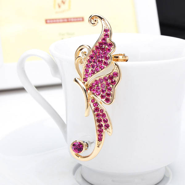 Rhinestone Butterfly Ear Clip