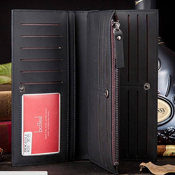 Business Men Bifold Long Clutch Wallet Purse Money Pockets Card Holder