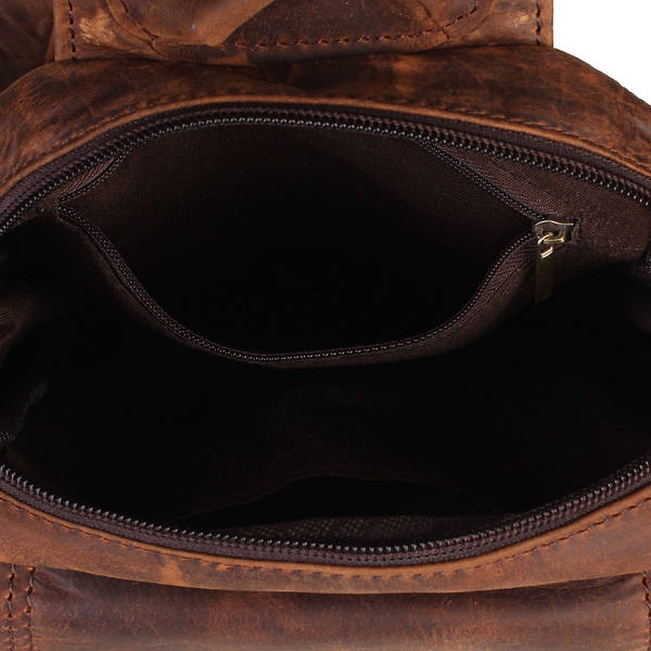Vintage Retro Genuine Leather Cowhide Men Chest Bag Shoulder Bag
