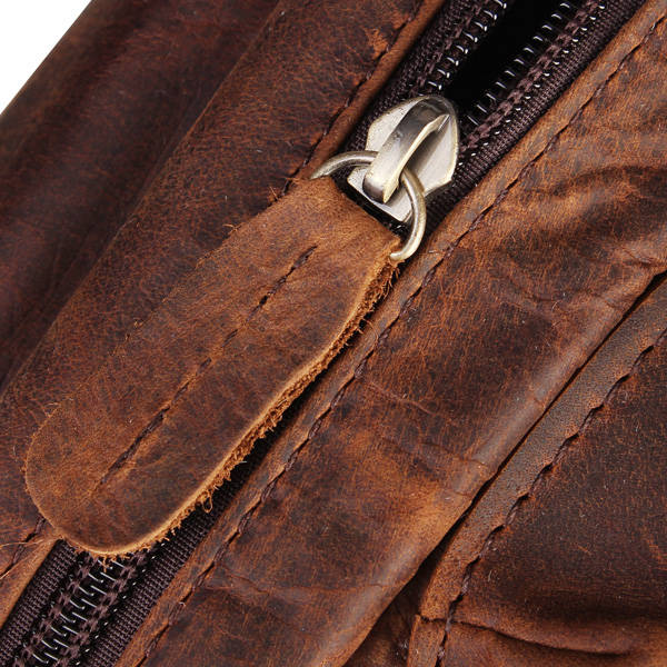 Vintage Retro Genuine Leather Cowhide Men Chest Bag Shoulder Bag