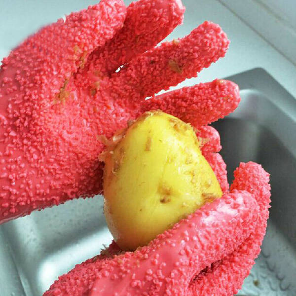 1 Pair Peeling Tomato Gloves Peel Vegetable Fish Scale Gloves Kitchen Tools