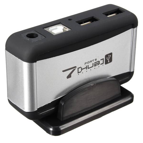 High Speed 7 Ports USB 2.0 Hub Power Adapter Extension for PC Laptop Desktop