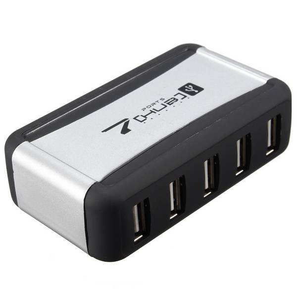 High Speed 7 Ports USB 2.0 Hub Power Adapter Extension for PC Laptop Desktop