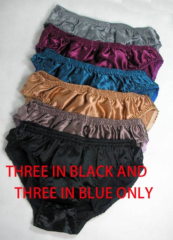 CHINESE SILK-LOT 6PAIR PURE SILK MEN BIKINI BRIEFS SIZE  XXL(44-46") FREE SHIPPING