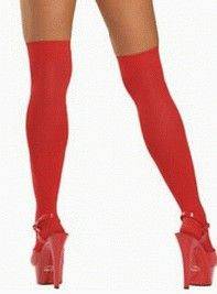 stockings, red, thigh high