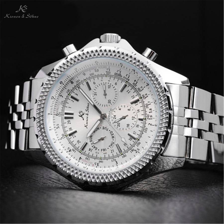 KRONEN & SOHNE Automatic Wind Walker Chrono Watch Brand new w/ BOX, PAPERS