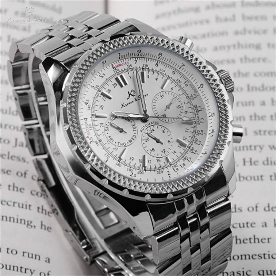 KRONEN & SOHNE Automatic Wind Walker Chrono Watch Brand new w/ BOX, PAPERS