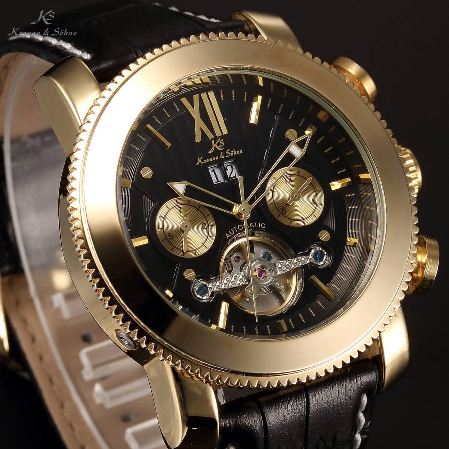 KRONEN & SOHNE Automatic Skeleton Tourbillon Chrono Watch Brand new w/ BOX, PAPERS