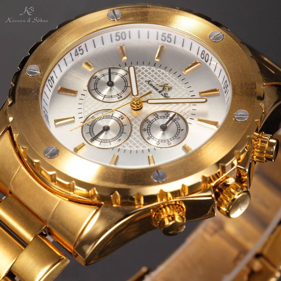 ends @ 1:30pm!! KRONEN & SOHNE Luxury LOKI Imperial Voyager Chronograph Automatic Watch BRAND NEW