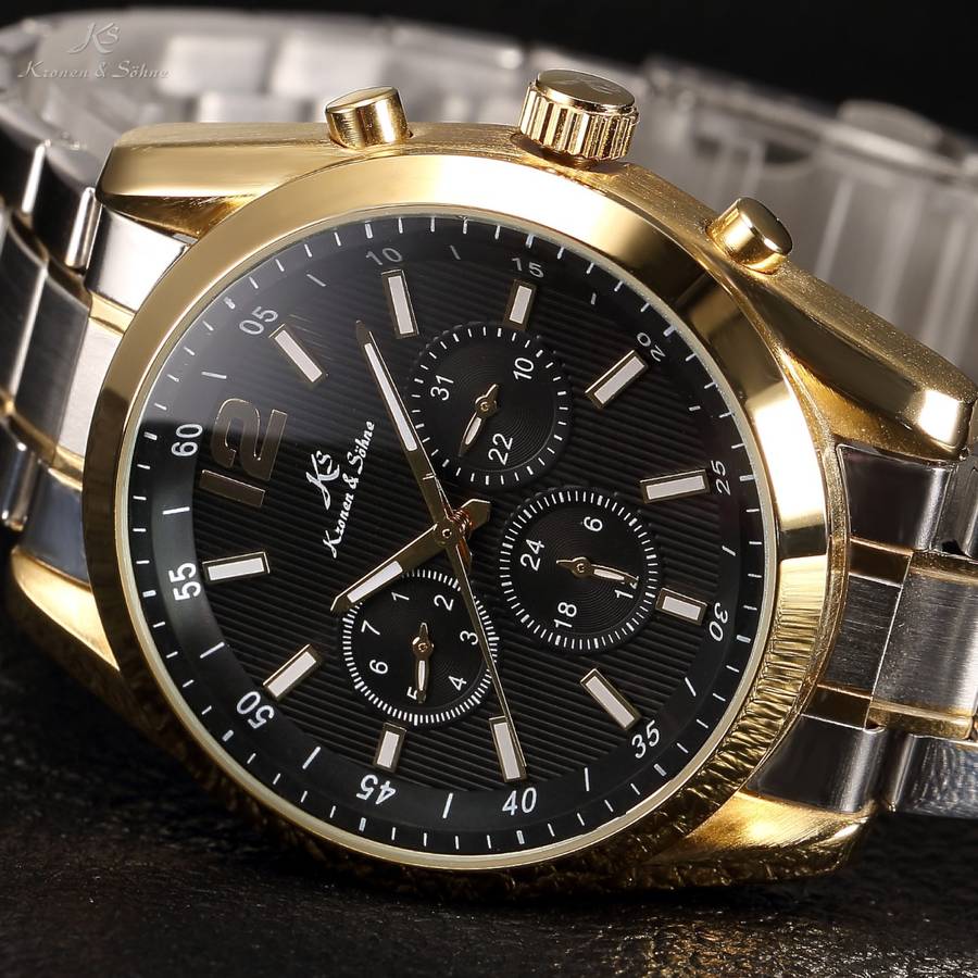 KRONEN & SOHNE Imperial Classico Voyager Automatic Chronograph Watch w/ BOX and PAPERS