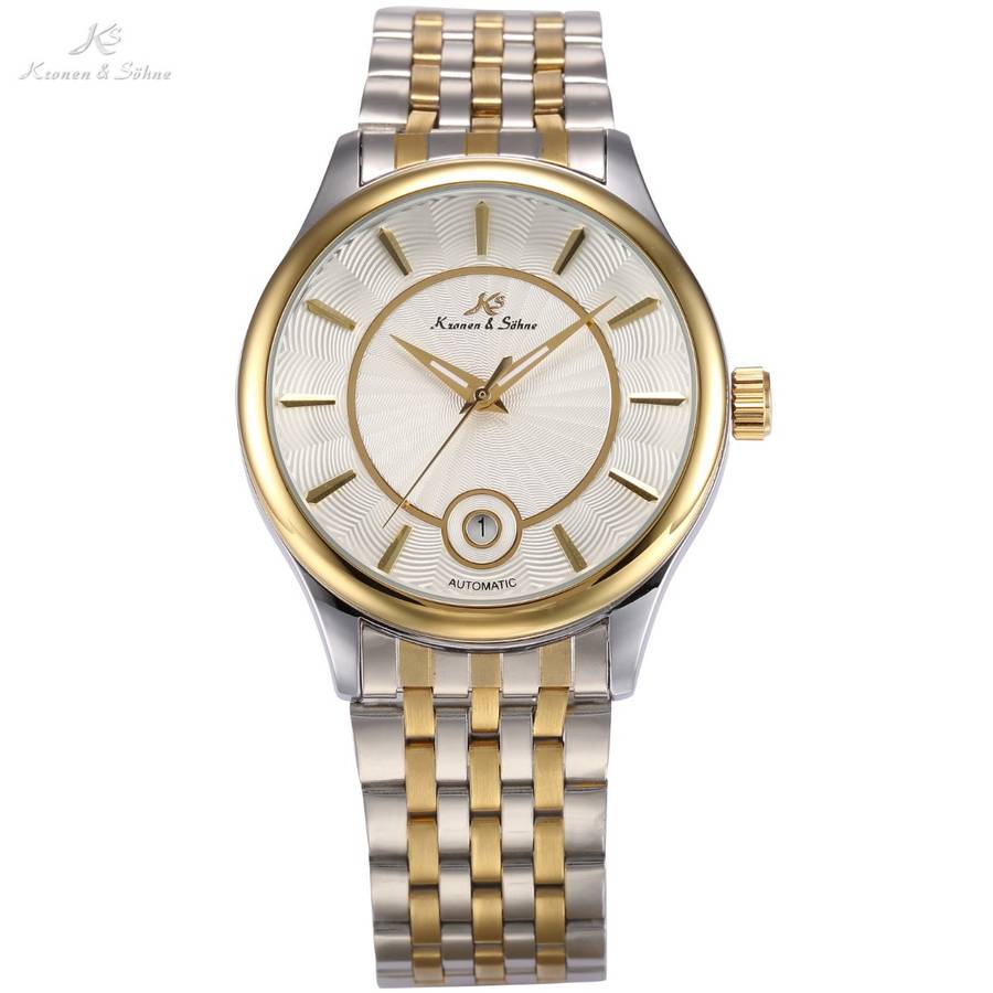 KRONEN & SOHNE Classic Steel AUTOMATICO Watch w/ BOX AND PAPERS