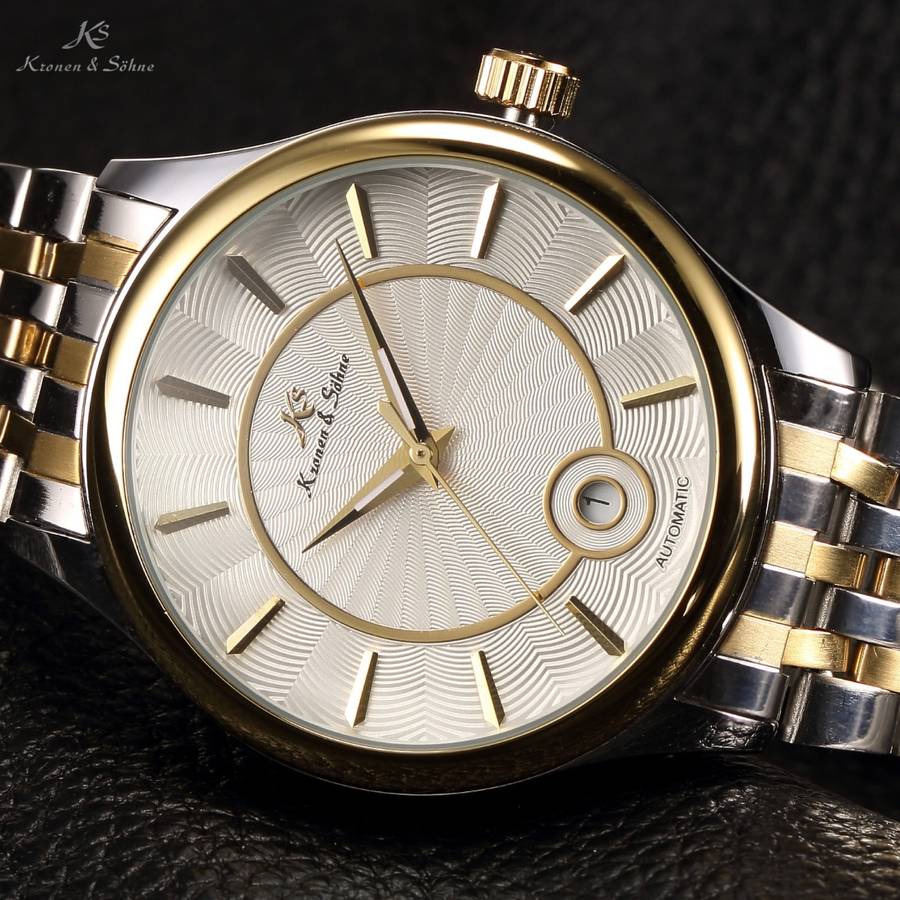 KRONEN & SOHNE Classic Steel AUTOMATICO Watch w/ BOX AND PAPERS