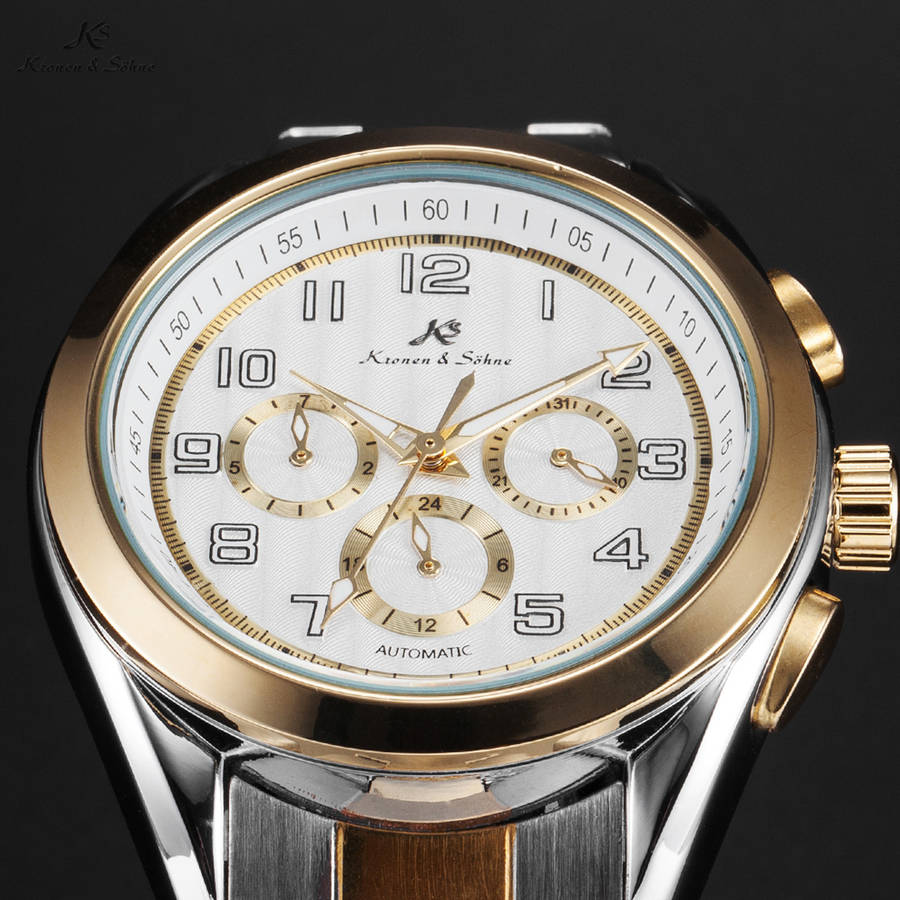 KRONEN & SOHNE Luxury Chronograph Racer Automatic Watch BRAND NEW