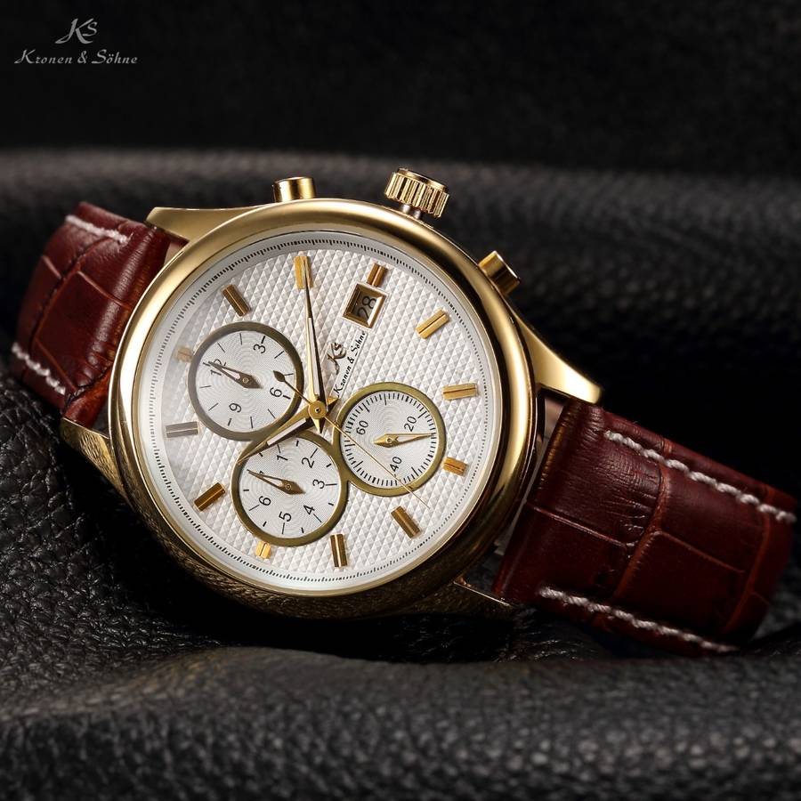 KRONEN & SOHNE Nautilus Voyager AUTOMATIC Jules Verne Chronograph Watch w/ BOX AND PAPERS